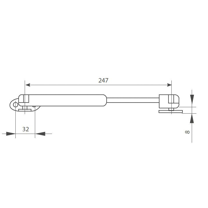 Фотография Газовый лифт 105A грузоподъемность 80N (комплект - 2 шт.) от магазина Delicatex