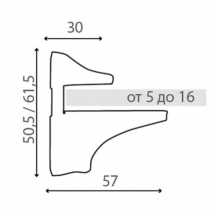 Фотография Полкодержатель Tucano 530 10C алюминий от магазина Delicatex