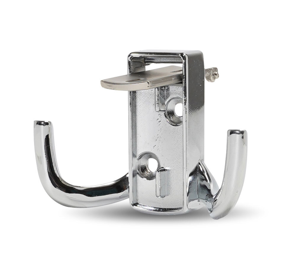 Фотография Крючок мебельный 397 двухрожковый замак хром браш.никель от магазина Delicatex