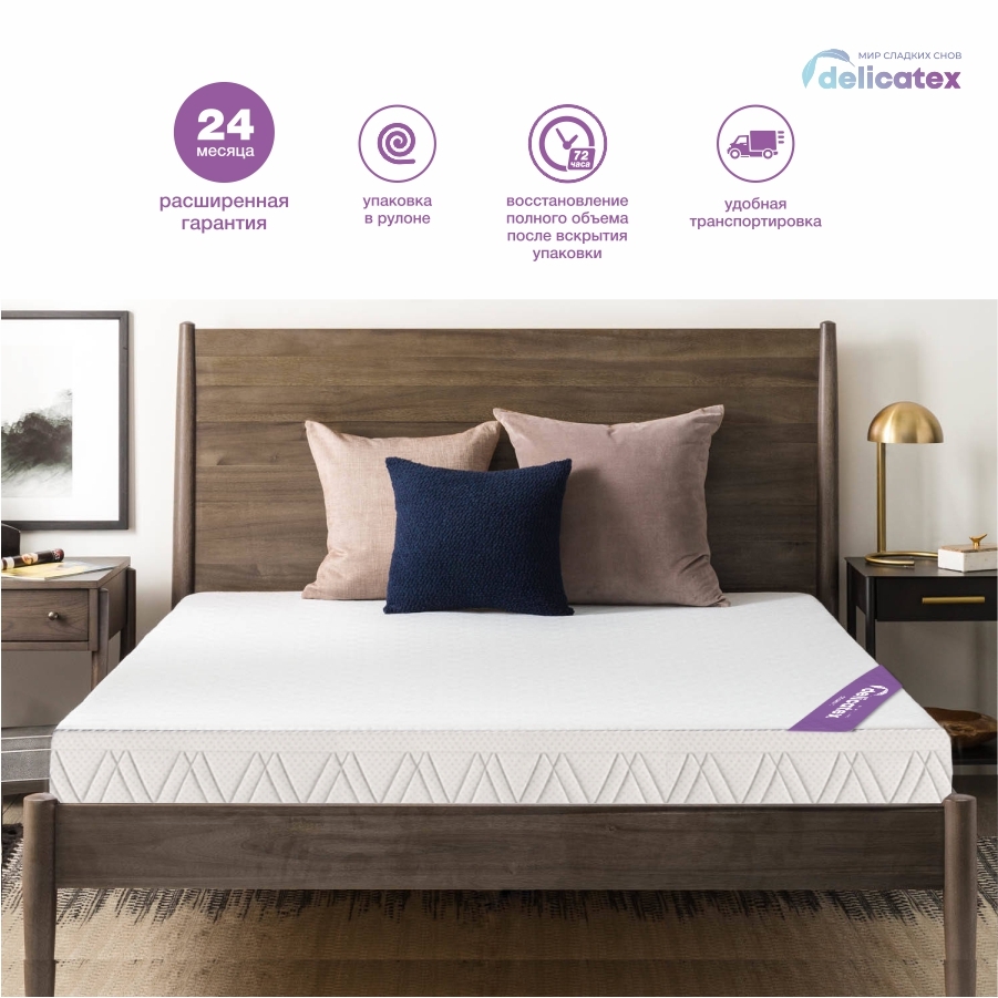 Фотография Матрас Elegant, беспружинный, средне-жесткий, 160x200x15, матрас на диван, матрас для кровати, матрас на кровать от магазина Delicatex