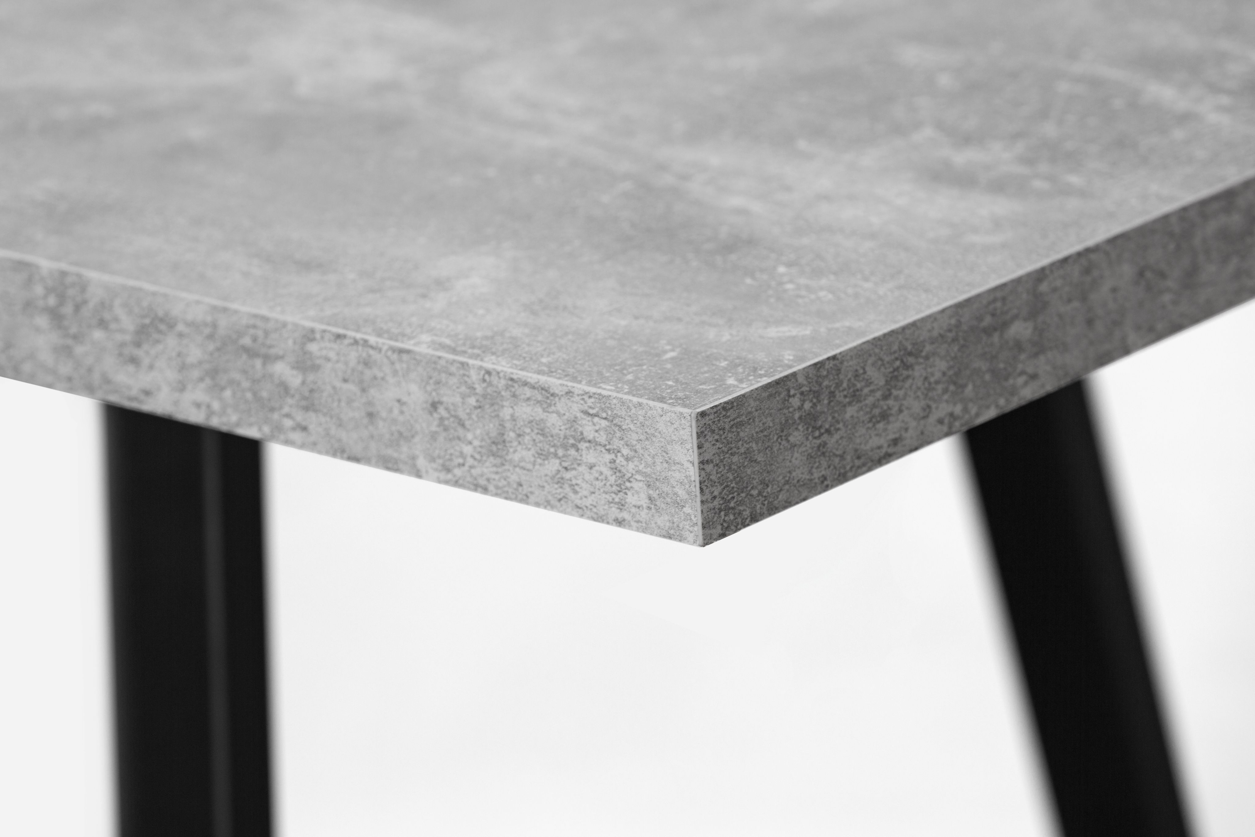Фотография Стол Лофт 120 (1200 х 800(+320) Цемент/Черные ноги от магазина Delicatex