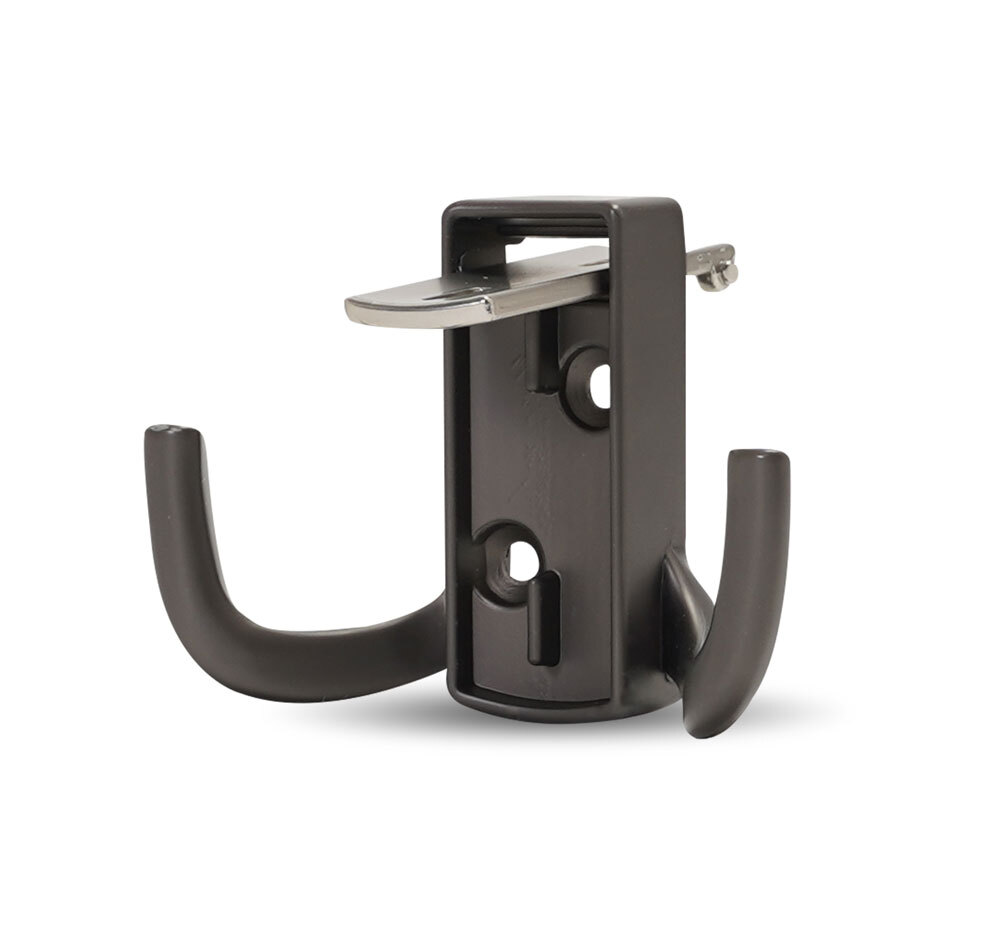 Фотография Крючок мебельный 397 двухрожковый замак  жемчужный серый браш.никель от магазина Delicatex