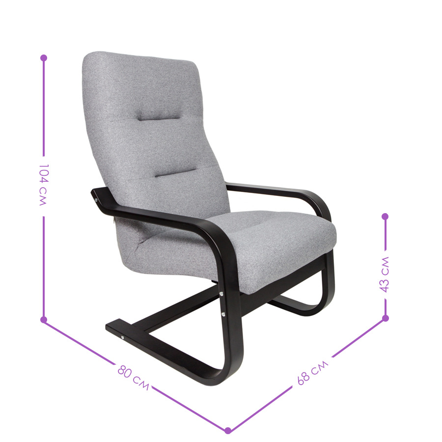 Фотография Дрезден - кресло светло-серый/венге D от магазина Delicatex