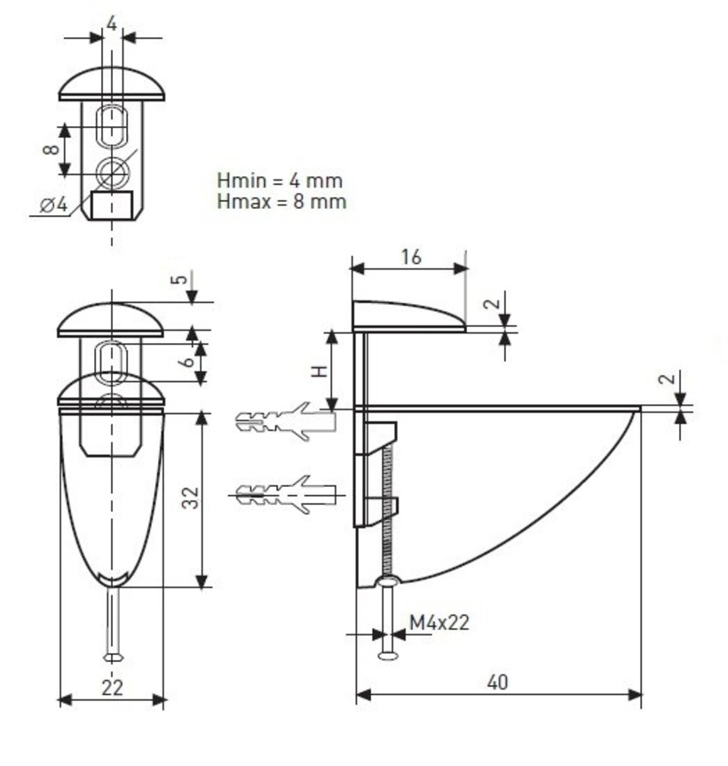 Фотография Полкодержатель Малый JET 304 декоративный замак Золото (комплект - 2 шт.) от магазина Delicatex