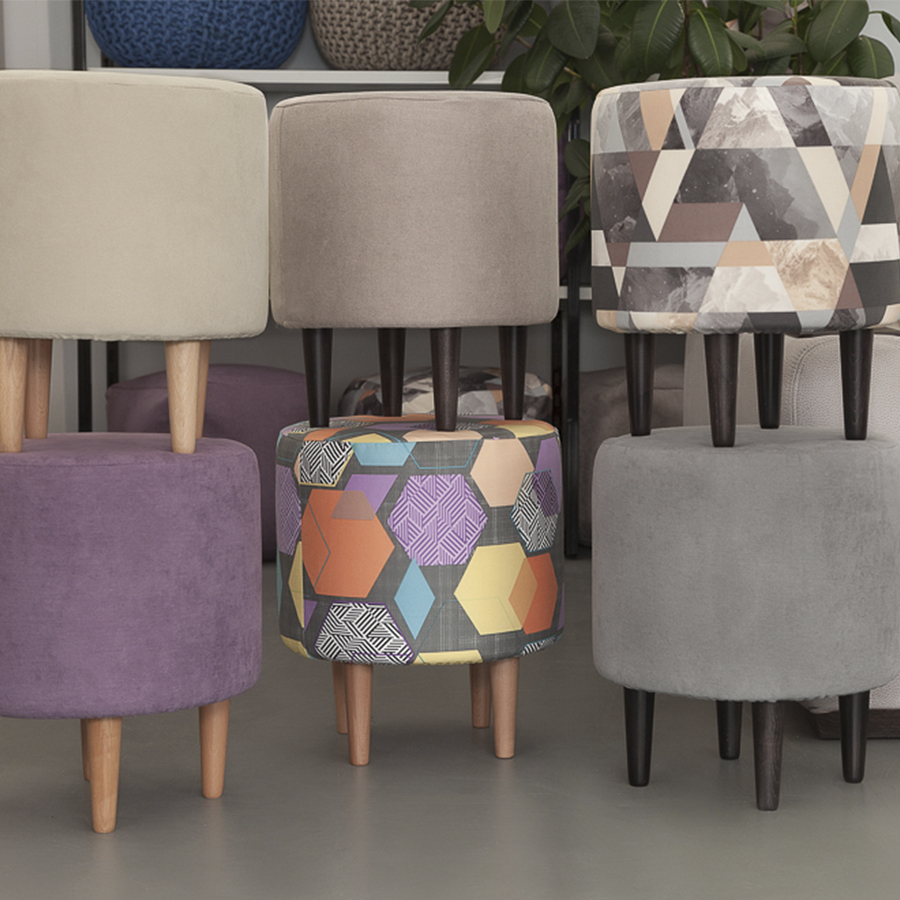 Фотография Киото - пуф Delicatex (серый ножки цвет венге) от магазина Delicatex