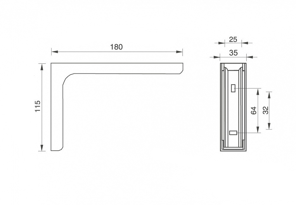 Фотография Полкодержатель 216 180мм коричневый (комплект - 2 шт.) от магазина Delicatex