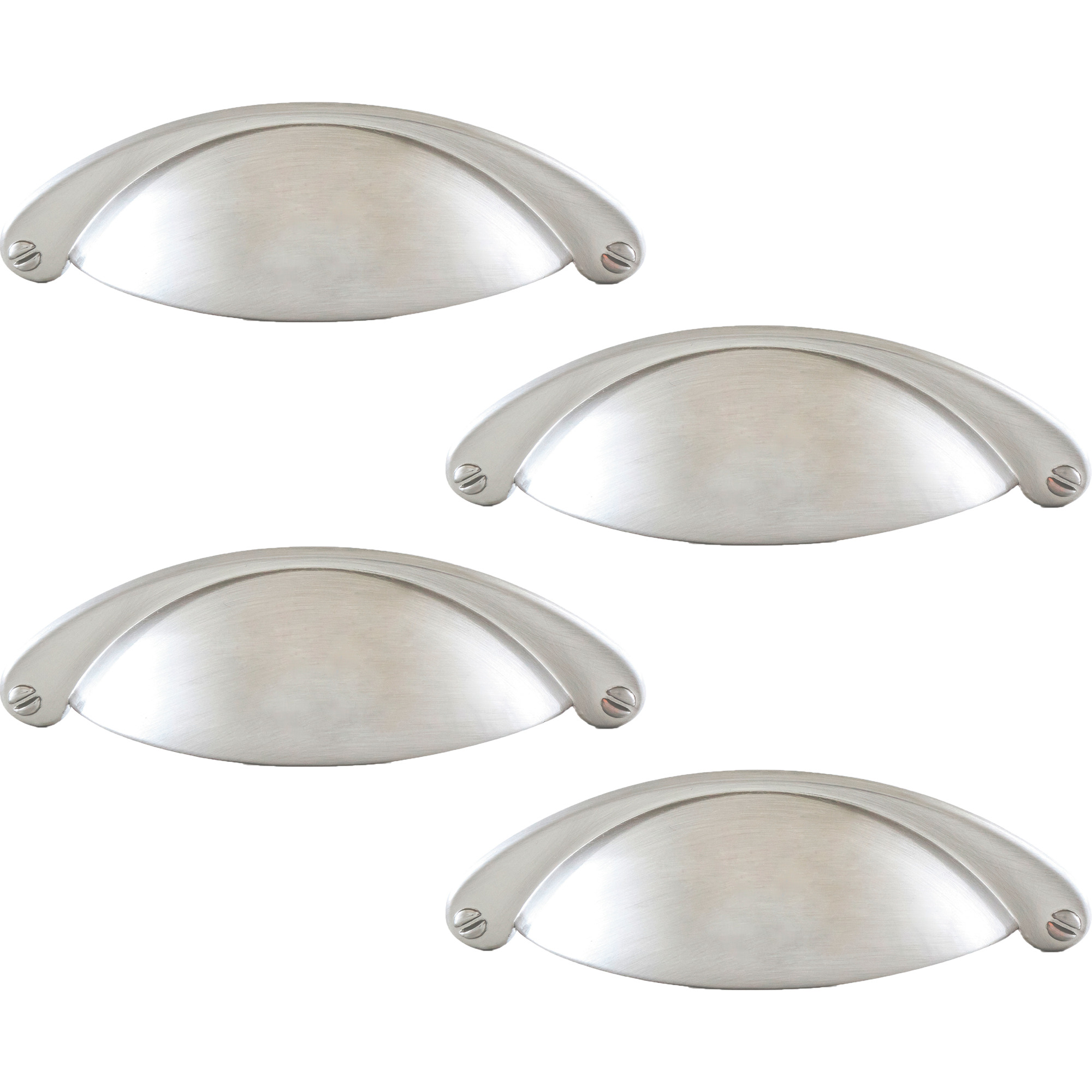 Фотография Ручка-ракушка 203 м.ц.64 мм замак брашированный никель (комплект - 4 шт.) от магазина Delicatex