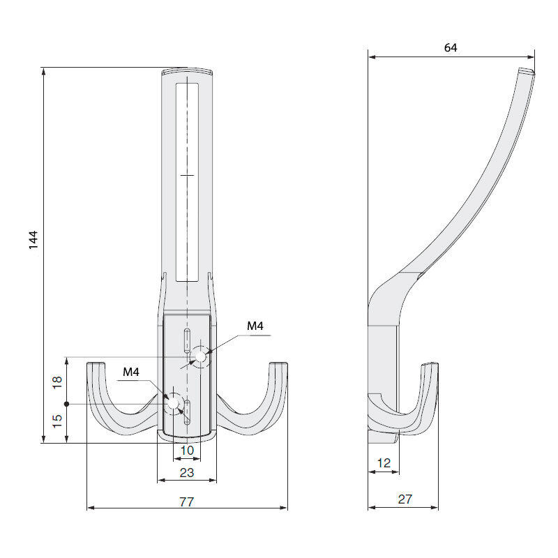 Фотография Крючок мебельный 397 трехрожковый замак хром черный от магазина Delicatex