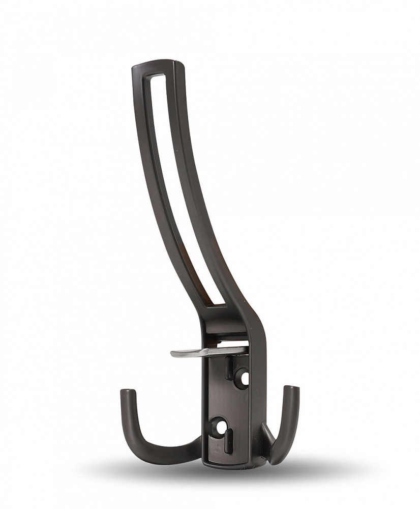 Фотография Крючок мебельный 397 трехрожковый замак жемчужный серый браш.никель от магазина Delicatex